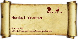 Maskal Anetta névjegykártya
